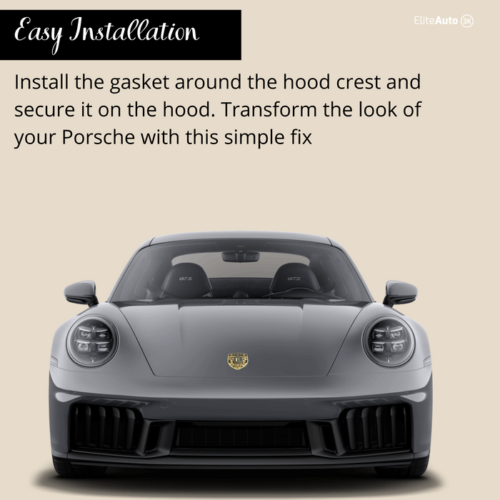 EliteAuto3K Black & Gold Crest Emblem for Porsche Hood or Wheels