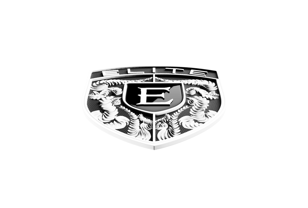 EliteAuto3K Black & White Crest Emblem for Porsche Hood or Wheels