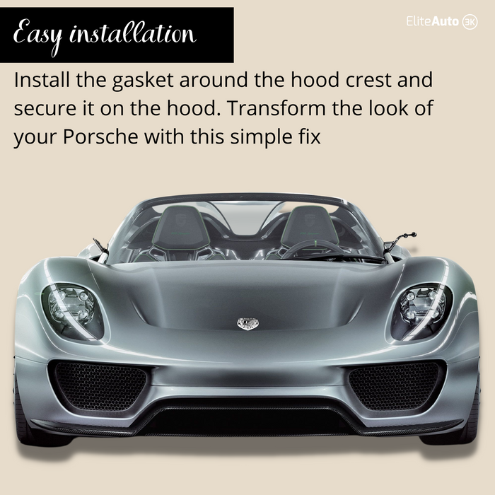 EliteAuto3K Black & White Crest Emblem for Porsche Hood or Wheels