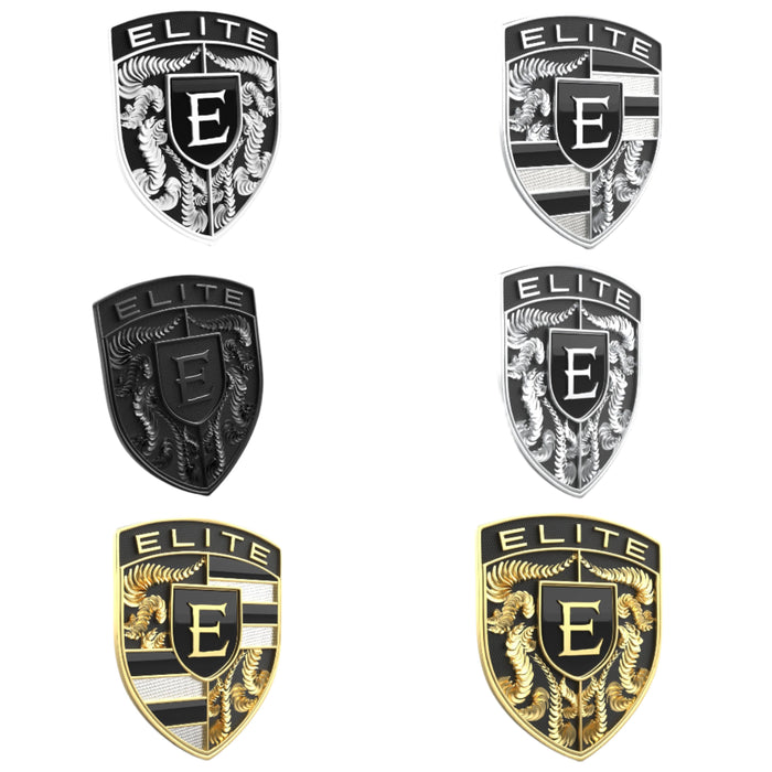 EliteAuto3K Black & Gold Crest Emblem for Porsche Hood or Wheels