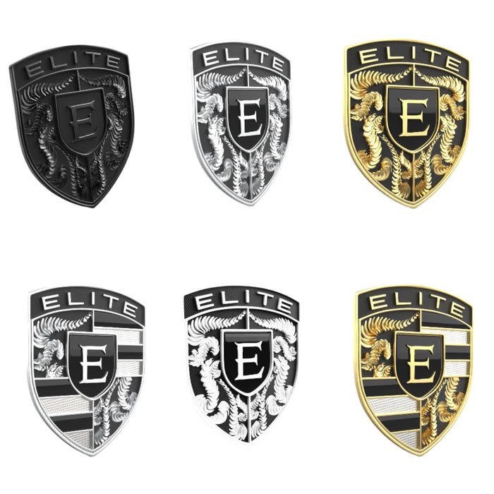 EliteAuto3K Black & Gold Crest Emblem for Porsche Hood or Wheels