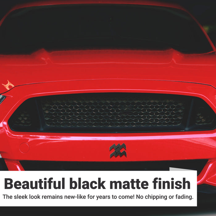 Aquarius 3D Matte Black Zodiac Auto Emblem