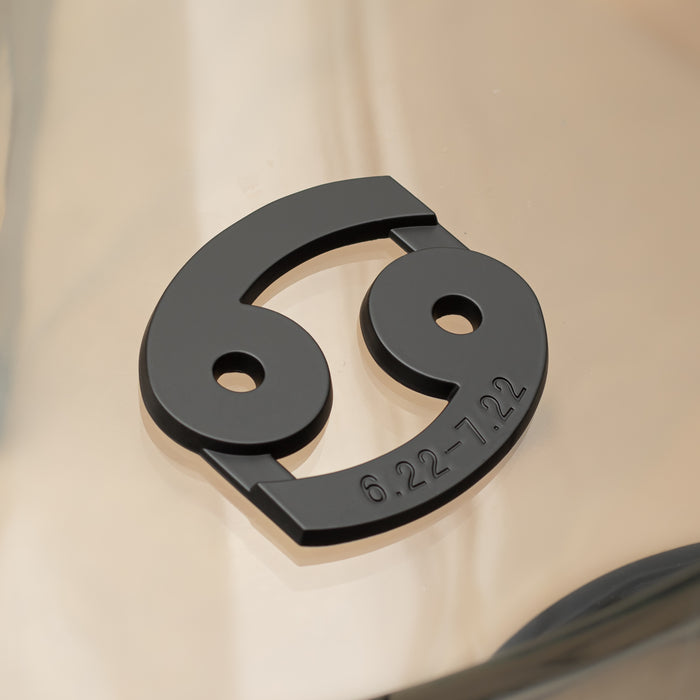 Cancer 3D Matte Black Zodiac Auto Emblem