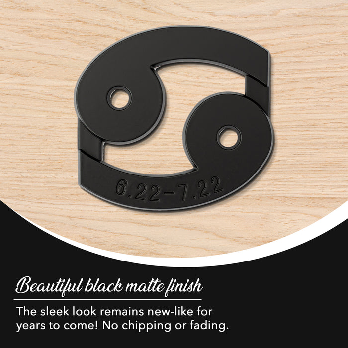 Cancer 3D Matte Black Zodiac Auto Emblem