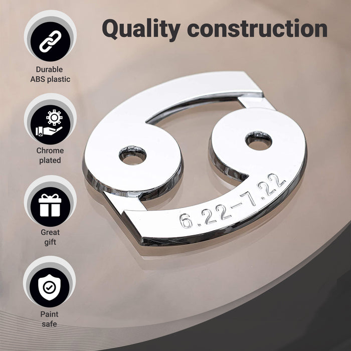 Cancer 3D Chrome Zodiac Auto Emblem & Decal