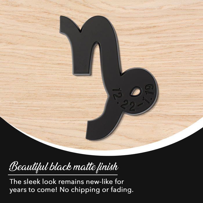 Capricorn 3D Matte Black Zodiac Auto Emblem