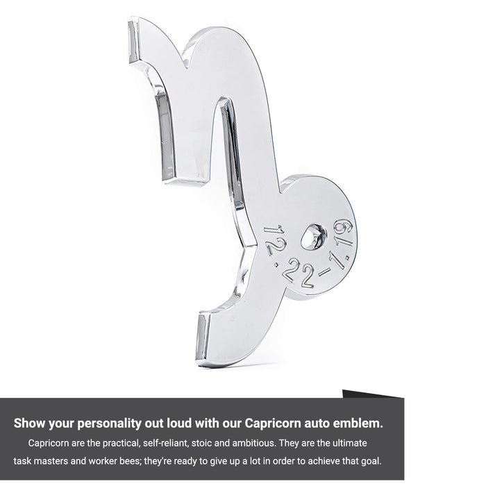 Capricorn 3D Chrome Zodiac Auto Emblem