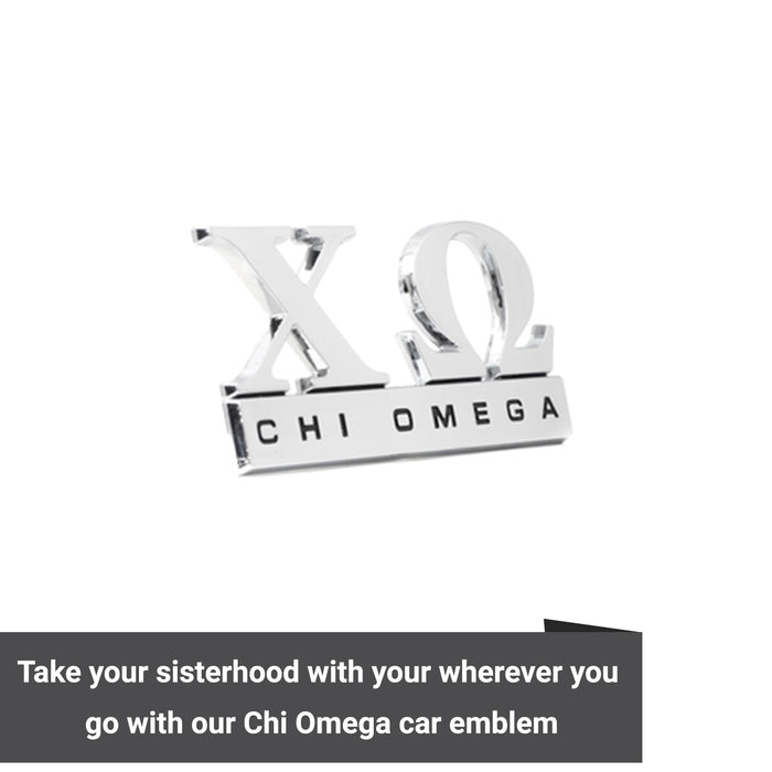 Chi Omega 3D Chrome Auto Emblem