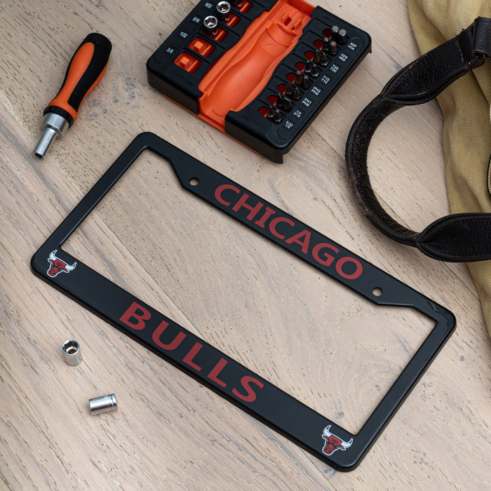Chicago Bulls Black License Plate Frame Cover