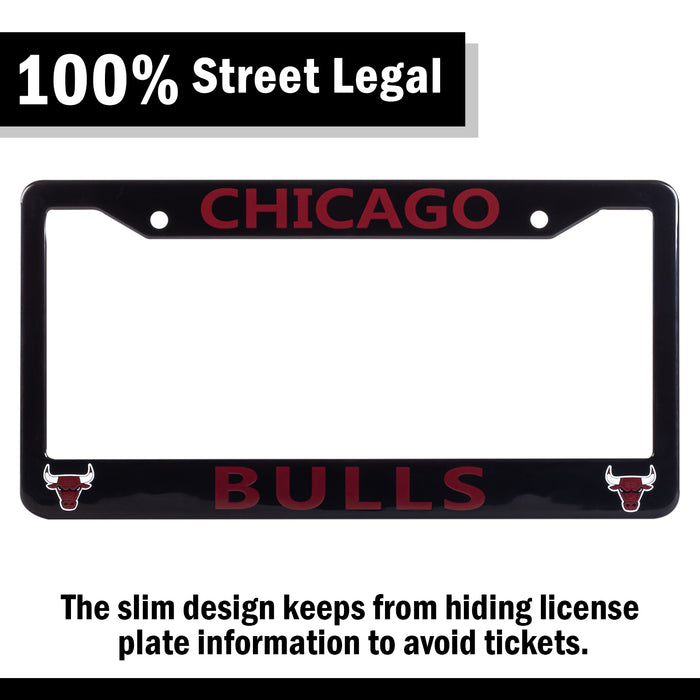 Chicago Bulls Black License Plate Frame Cover