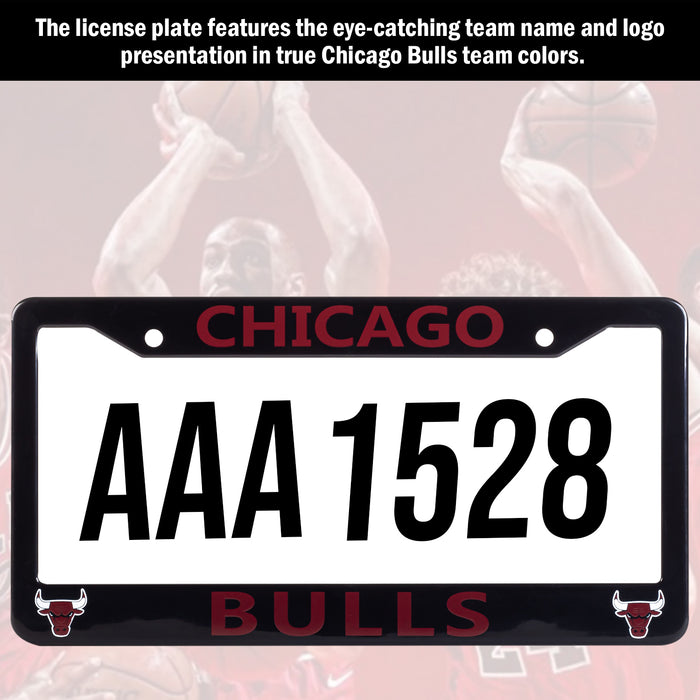 Chicago Bulls Black License Plate Frame Cover