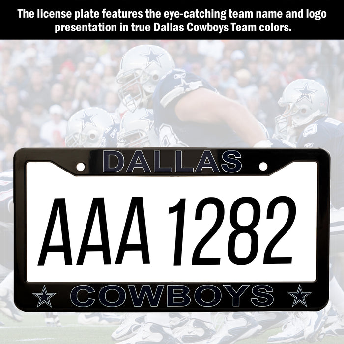 Dallas Cowboys Black License Plate Frame Cover