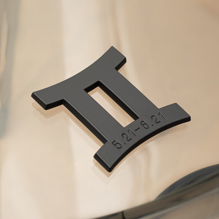 Gemini 3D Matte Black Zodiac Auto Emblem