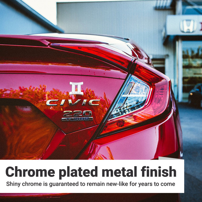 Gemini 3D Chrome Zodiac Auto Emblem