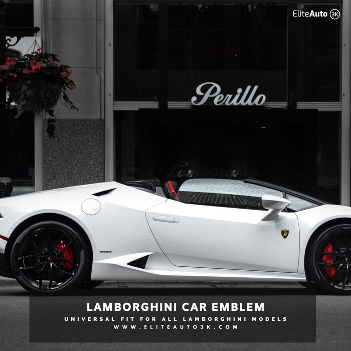 Lamborghini Car Emblem – Black & Gold Lambo Badge & Decal Sticker