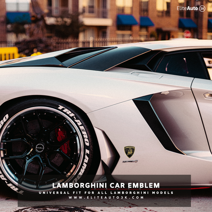Lamborghini Car Emblem – Black & Gold Lambo Badge & Decal Sticker