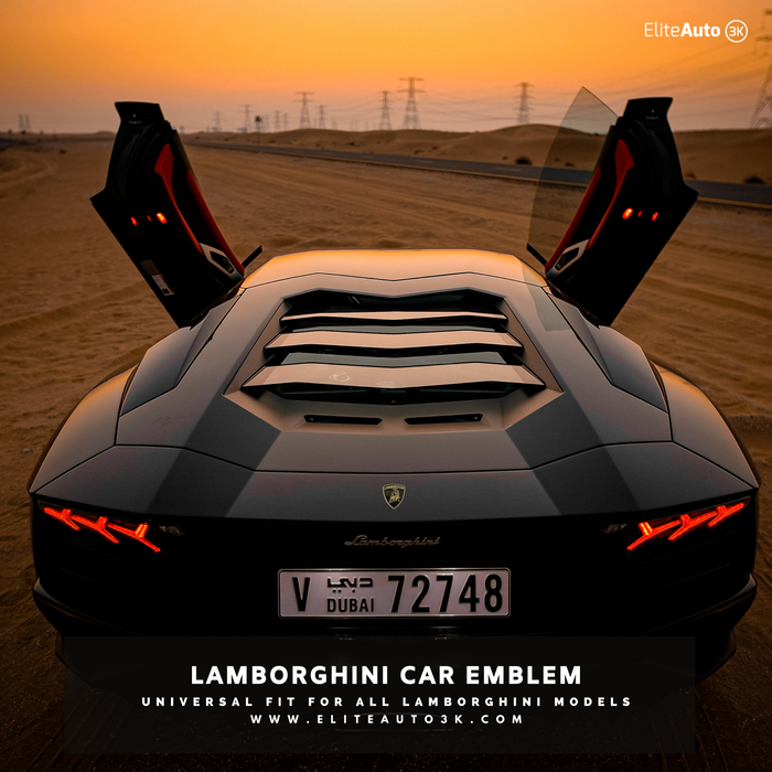 Lamborghini Car Emblem – Black & Gold Lambo Badge & Decal Sticker
