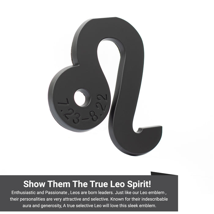 Leo Black 3D Emblem - Decal Vinyl Sticker & Badge - (2.5" x 3") - Perfect Birthday Present Gift for July 23rd - August 22nd Birthdays