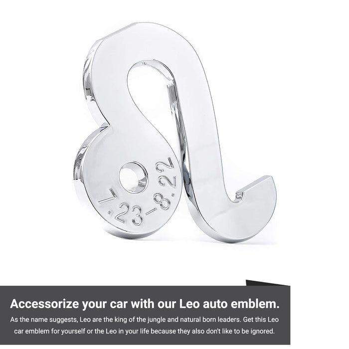 Leo 3D Chrome Zodiac Auto Emblem & Decal