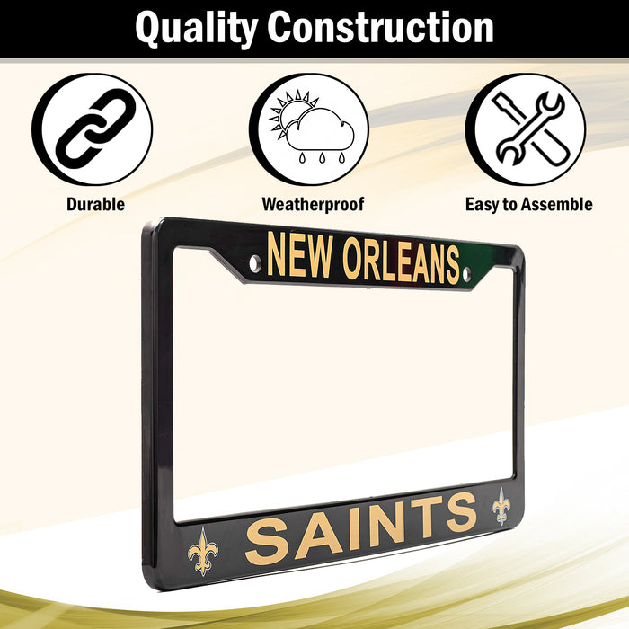 New Orleans Saints License Plate Frame Cover