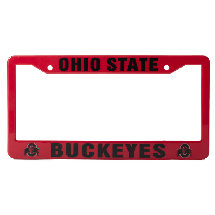 Ohio State Buckeyes Red And Black License Plate Frame Cover
