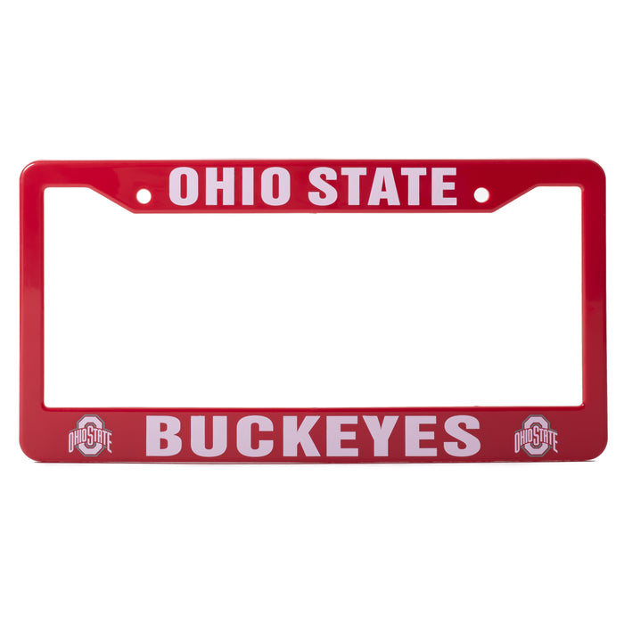 Ohio State Buckeyes Red And White License Plate Frame Cover