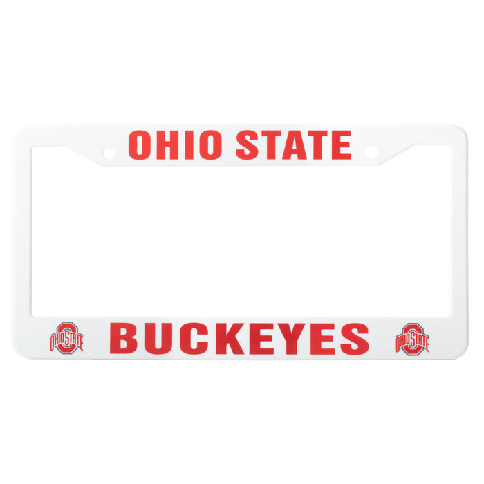 Ohio State Buckeyes White License Plate Frame Cover