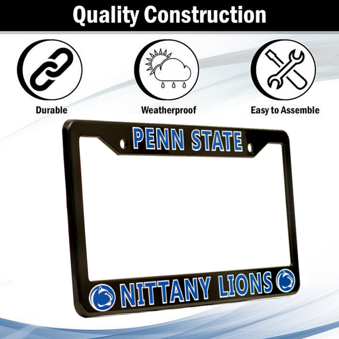 Penn State Nittany Lions Black License Plate Frame Cover