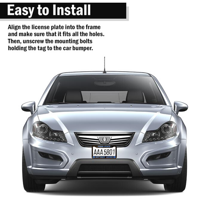 Penn State Nittany Lions Black License Plate Frame Cover