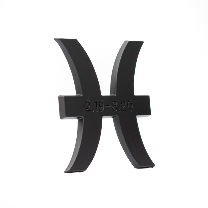 Pisces 3D Matte Black Zodiac Auto Emblem