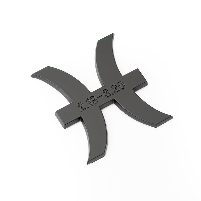 Pisces 3D Matte Black Zodiac Auto Emblem