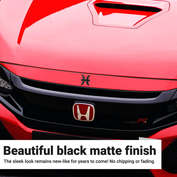 Pisces 3D Matte Black Zodiac Auto Emblem