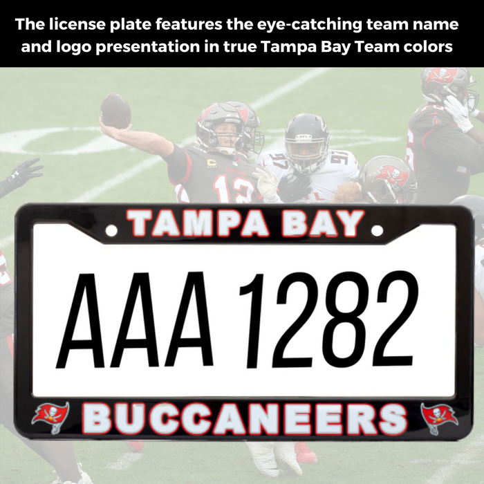Tampa Bay Buccaneers Black-White License Plate Frame Cover