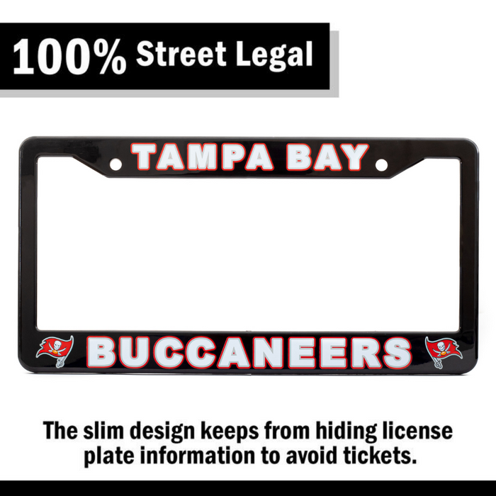 Tampa Bay Buccaneers Black-White License Plate Frame Cover