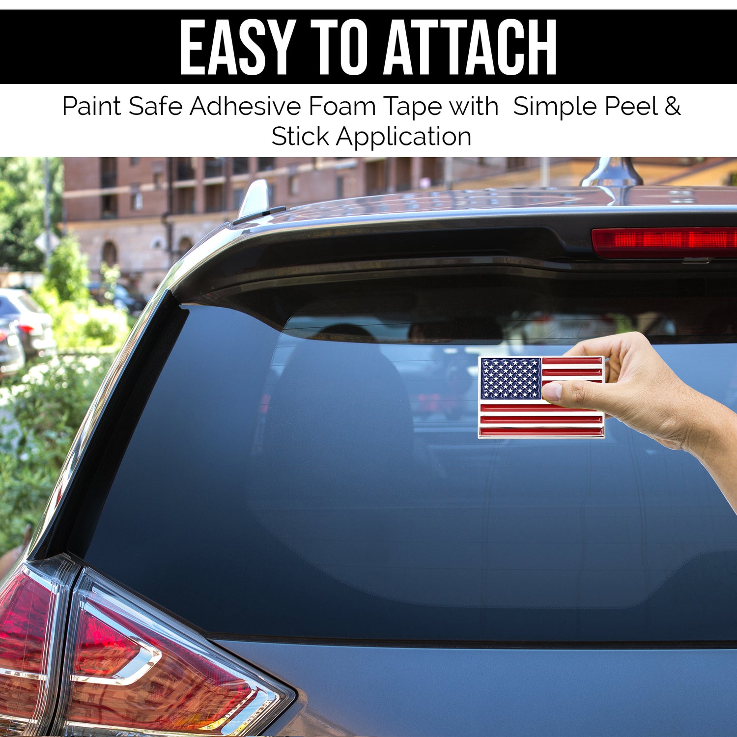 United States American Flag 3D Chrome Auto Emblem | ads