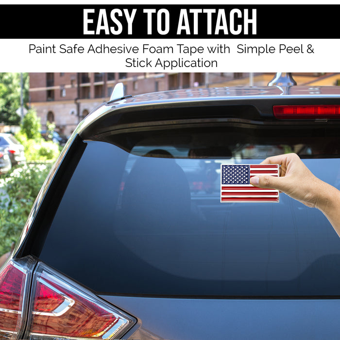 United States American Flag 3D Chrome Auto Emblem | ads