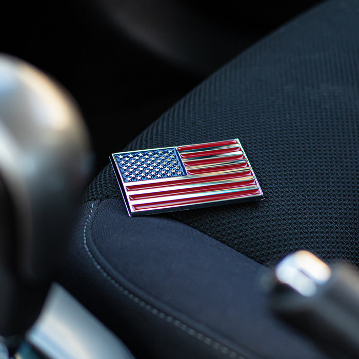 United States American Flag 3D Chrome Auto Emblem