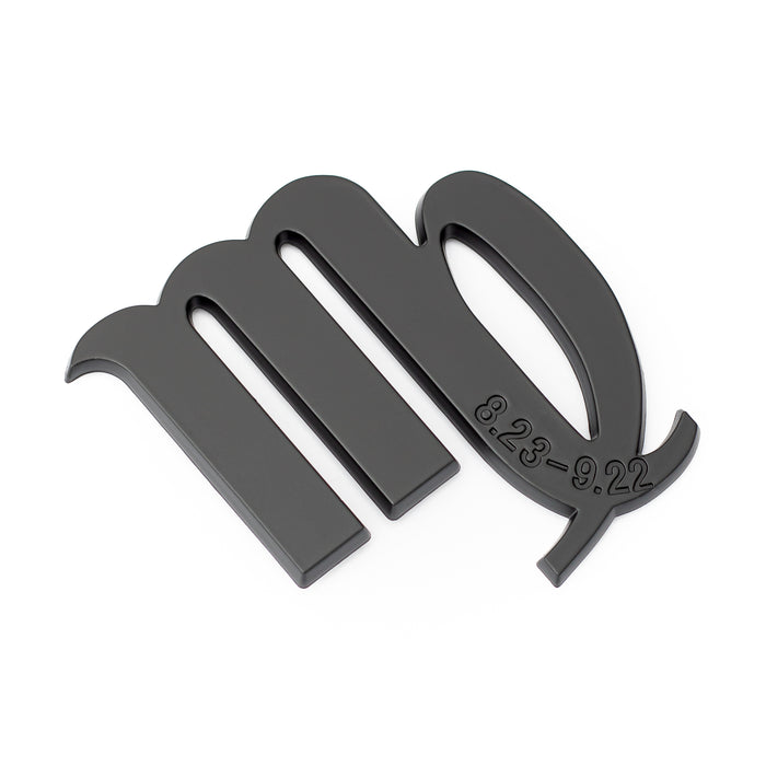 Virgo 3D Matte Black Zodiac Auto Emblem