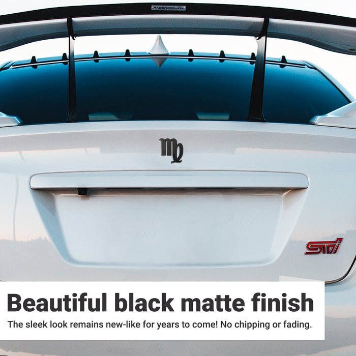Virgo 3D Matte Black Zodiac Auto Emblem