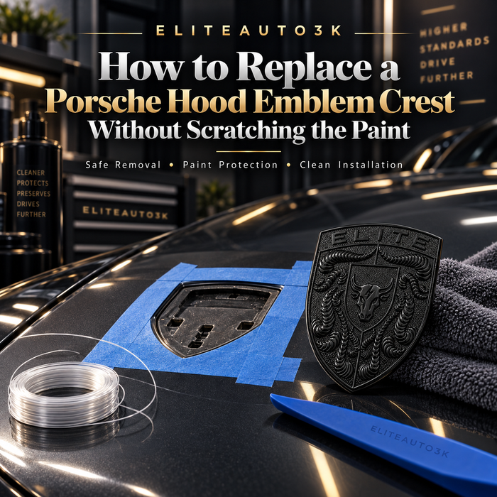 How to Replace a Porsche Hood Emblem Crest Without Scratching the Paint