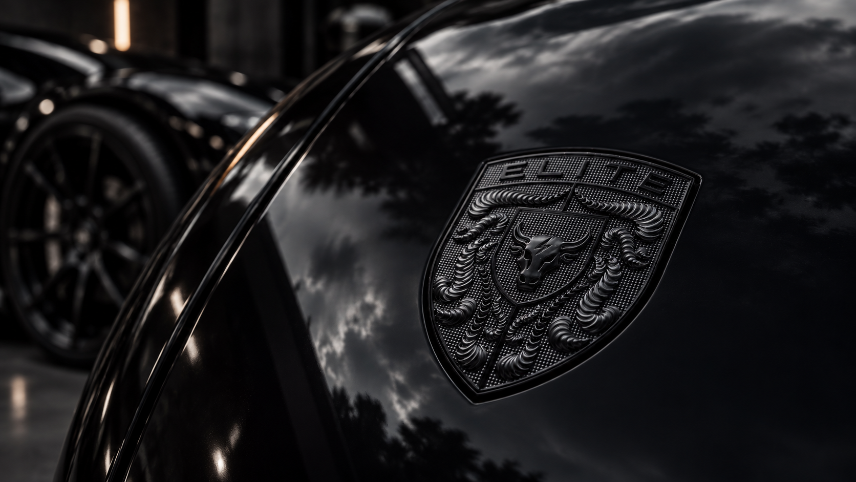 Black Porsche Hood Emblems