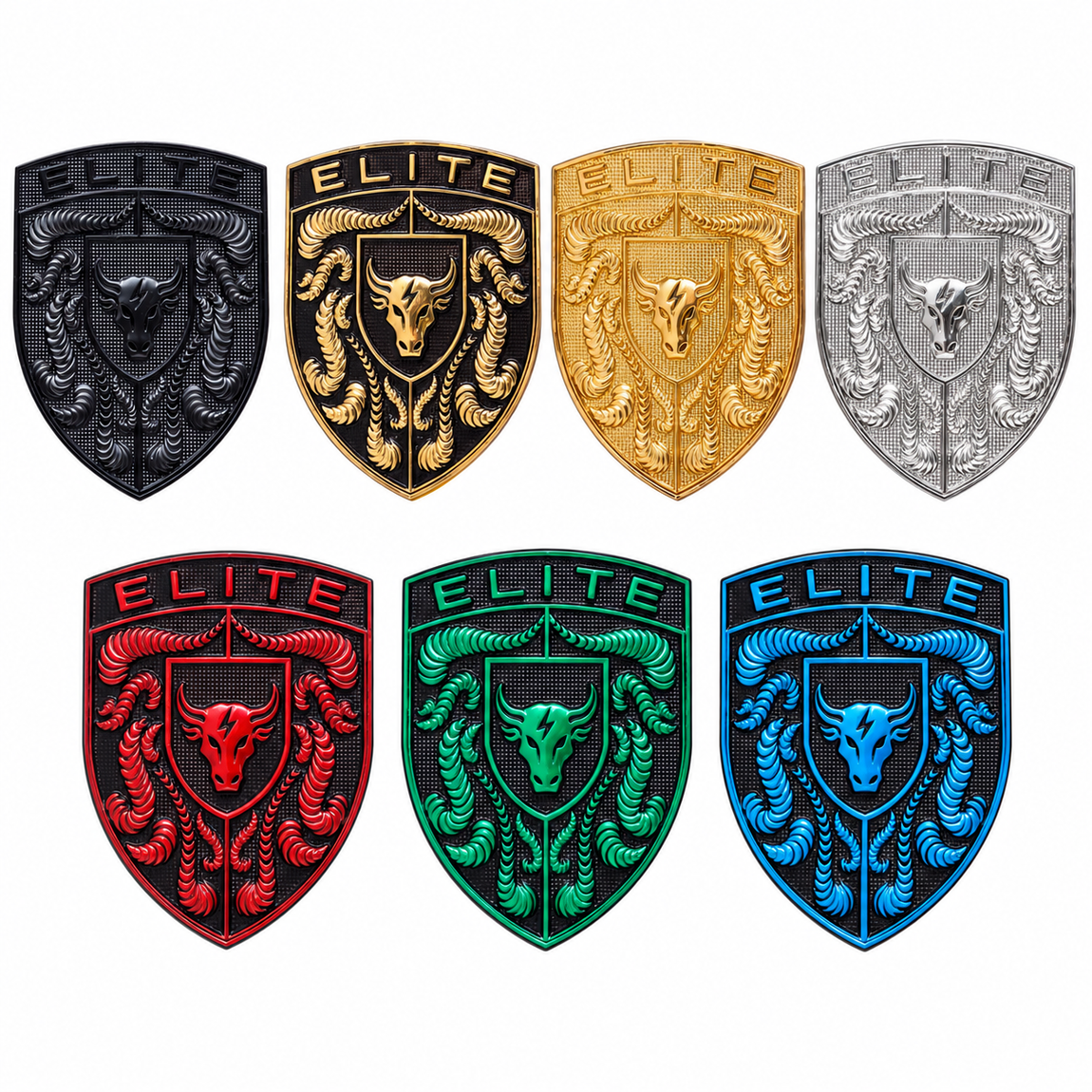 Custom 67mm x 50mm Porsche hood emblems by EliteAuto3K
