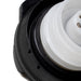 Close-up of a Honda 17670-TR0-A11 Fuel Cap and a white plastic inner filter cone on a white background.