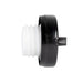 A Toyota Lexus Fuel Gas Cap 77310-48020 with a black outer body and a white threaded male connector on a plain white background.