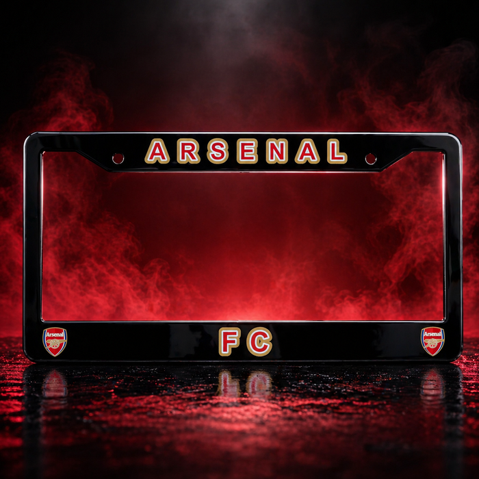 Arsenal FC license plate frame with red and black background