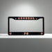 Black Arsenal FC license plate frame on a gray background