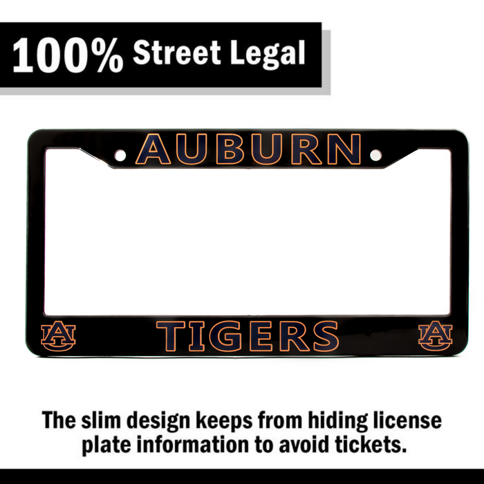 Auburn Tigers Black License Plate Frame Cover