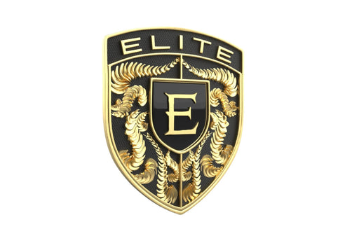 EliteAuto3K Black & Gold Crest Emblem for Porsche Hood or Wheels
