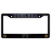 Black license plate frame with 'CHELSEA FC' text and logos on a white background