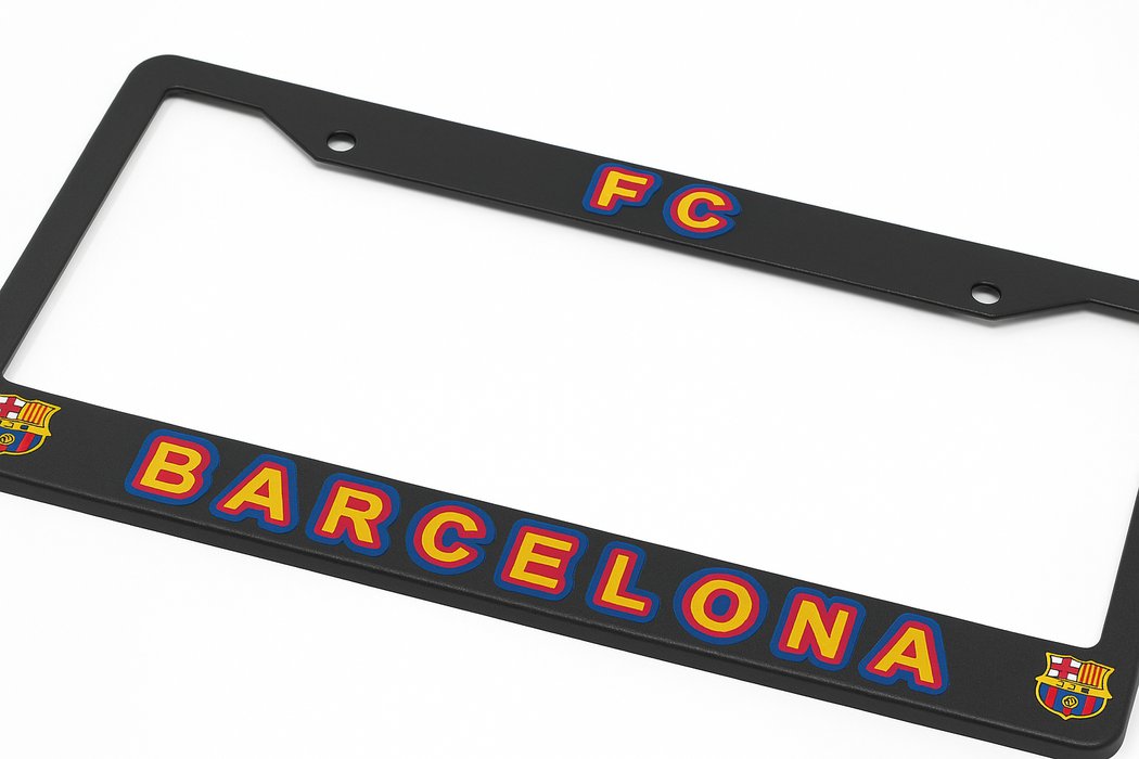 FC Barcelona License Plate Frame Cover – Black - EliteAuto3K